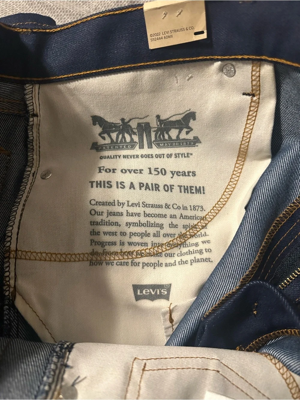 Levi's 517 Bootcut Jeans — Dark Indigo with Yellow Stitching